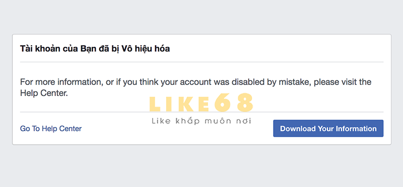Facebook bị vô hiệu hóa